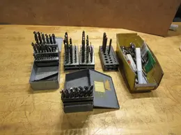 Fractional Drill Indexers Partially Full &amp; Assorted Bin Of HSS Drills- Auction Item
