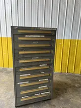 10 DRAWER EQUIPTO 28" X 30" X 59" TOOL STORAGE CABINET STOCK #3096