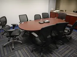 Conference Table 8' x 43.5" and Chairs and Konftel- Auction Item