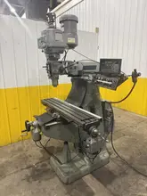 2 HP BRIDGEPORT SERIES I VERTICAL RAM TYPE KNEE MILL, WITH DRO, POWER FEEDS &amp; DRAW BAR: YOBRO #25284