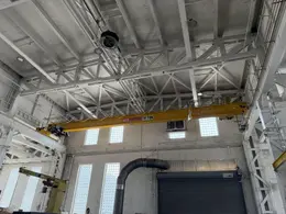 10 TON X 49' SPAN KONE SINGLE GIRDER OVERHEAD BRIDGE CRANE. STOCK # 0757326