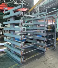 Roll-Out Cantilever Rack, Double Sided, (7) Roll-Out Shelves Each Side