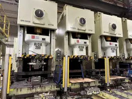 (3) 220 TON AIDA PRESS LINE, W/ STOCK FEEDER &amp; TRANSFER SYSTEM: STOCK #22200