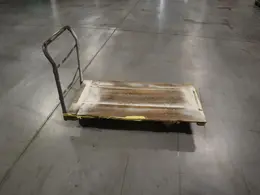 Rolling Flatbed Shop Cart with Wood Deck and Removable Handle- Auction Item