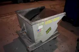 JESCO Model 211311, 1/2 Cubic Yard Self Dumper Hopper with Super Heavy Duty Formed Base on Caster Wheels, 5,000 lbs Capacity