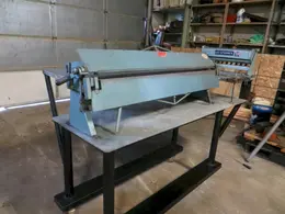 22 Ga. x 4 ft Roper Whitney Connecticut Bench Brake and 18" Lockformer Manual Cleatbender - Steel Stand made by previous Owner