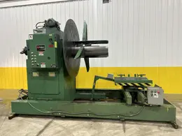 20,000 lb x 36" FEED LEASE MOTORIZED COIL REEL UNCOILER WITH COIL CAR &amp; HOLD DOWN ARM (14310)