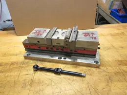Chick BL4 Vice Mounted On Fixture Plate W/ Handle &amp; Soft Jaws- Auction Item