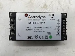 ASTRODYNE MTCC-0311 POWER SUPPLY 100-240VAC, 47-63Hz  // OUTPUT: DC +5V/ 3A STOCK #16309