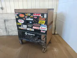 31" X 49" X 57" GREENLEE BLACK PORTABLE JOB BOX ON ROLLING CASTERS: STOCK #12390