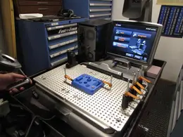 Keyence XM-M1200 Coordinate Measuring System with XM-P1000 Probe, XM-1600 Handheld Controller, XM-S1200 Base and Movable Stage, Software, XM-C1000 Computer Unit and  Monitor Screen