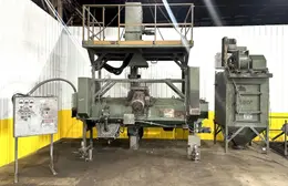 3" BCP MODEL #A4-7620 3-WHEEL COIL BAR PASS -THROUGH BLAST MACHINE, RECLAIM &amp; DUST COLLECTOR: STOCK #20000
