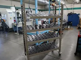 CT40 Taper Tool Rack Cart (Portable) (4) Shelves - 140 Tool Holder Stations with Assorted CT40 Taper Tool Holders- Auction Item