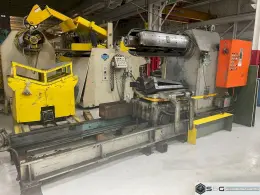 20,000 LBS X 36" LITTELL MODEL #S200-36 PULL OFF UNCOILER COIL REEL W/ COIL CAR: YOBRO #26128