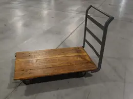 Rolling Flat Bed Shop Cart with Wooden Deck- Auction Item