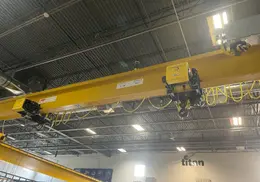 20 TON x 48' SUPERIOR OVERHEAD BRIDGE CRANE SYSTEM: WITH (2) 10 TON SPACEMASTER HOIST &amp; RUNWAY SYSTEM: YOBRO #26277