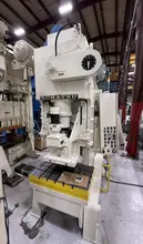 110 ton Komatsu OBS Used Single Crank Gap Frame Mechanical Metal Stamping Press For Sale, Can be seen under power!