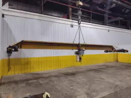 3 / 5 TON X 30' NORTH AMERICAN SINGLE GIRDER TOP RUNNING OVERHEAD BRIDGE CRANE &amp; COFFING HOIST: YOBRO #25275