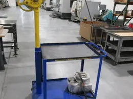 Sky Hook with Mobile Cart Base, Model #: 8770, #35 Steel Roller Chain, Chain Travel: 75”, Rate of Lift: 1”/ Handwheel Revolution, 250 lb Capacity- Auction Item