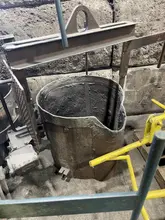 Modern 26" geared tea pot ladle, 26" diameter x 26" deep