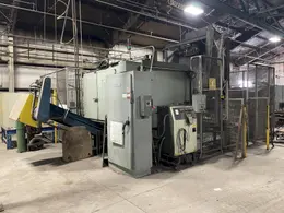 2005 Eagle automated saw and knockout system s/n 05027 with enclosure with light curtain, 2005 Fanuc robot model M-900iA 350 s/n r05743652 with Fanuc system R-J3iB controls s/n e05608535, with saw grips, Eagle enclosure with core knockout system, Allen Bradley plc with panelview 700, core butt discharge conveyor with drive, gate and riser dropoff, related conveyors
