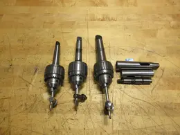 Jacobs 3JT Keyed Super Chucks with Keys, with #3 and #4 Morse Tapers and Adapters- Auction Item