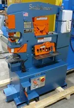 4" x 4" x 3/8" Scotchman Hydraulic Ironworker 50514-EC, 50 Ton, Punch, Bar Shear, Notcher, New