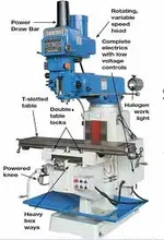 SUMMIT EVS 550B, 5 HP Infinitely V-Speed 70-3800 RPM, 11" x 52" Tbl, 40 Tpr, ,Box Ways, Coolant, New