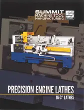 16"/25" x 80" SUMMIT Lathe, Gap Bed, 2000 RPM, Inch/mm, 3" Hole, Taper, S.R., 10 HP, New