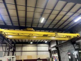 15 TON X 45' ROBBINS &amp; MYERS DOUBLE GIRDER OVERHEAD BRIDGE CRANE, NO HOIST: STOCK #19443