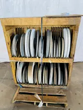 CRATE OF SURFACE GRINDING WHEELS. STOCK # 0312321