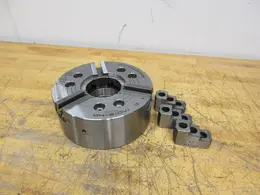 Samchully MH Series 3-Jaw Mega-Bore Open-Center Power Lathe Chuck, 10" Size - MH-210V1 with Serrated Hard Step Jaws- Auction Item