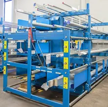 20' X 4 TIER STEEL STORAGE SYSTEM MODEL 4T-3G-30X12R-20' RETRACTABLE ARM STORAGE RACK: YOBRO #24445