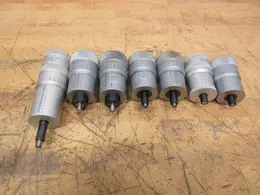 Precision Micrometer Heads (7pcs), 0-1" and 0-50mm Ranges, Starrett, Mitutoyo, Scherr Tumico and Other- Auction Item