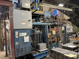 2008 Brock 14 x 19 semiautomatic molding machine model 1419mm, s/n au7063, Allen Bradley compact logic l32e plc controls with panel view, light curtain, bottom boards