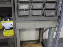 Multi-Bin (12) Storage Cabinet with Fasteners and Hardware- Auction Item