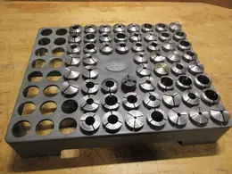 Assorted 5C Collets &amp; Rack 1/16"-1-3/32"- Auction Item