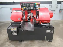 Amada HFA250W Programmable Automatic Horizontal Bandsaw, 10" Round Cap, 1" Blade, Vbl Speed, Chip Auger