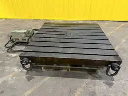 60" X 60" SHIBAURA MODEL #BFT-13CW2 T-SLOTTED ELECTRIC POWERED ROTARY TABLE: STOCK #19526