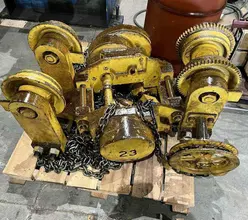 8 TON COFFING MANUAL CHAIN HOIST / DRIVEN MANUAL TROLLEY STOCK# 3530