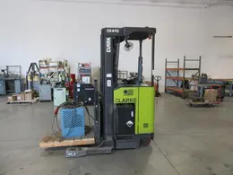 Clark NPR20 Electric Standing Reach Forklift with Auto 1000 24VCharger, 4000 LB Load Capacity- Auction Item