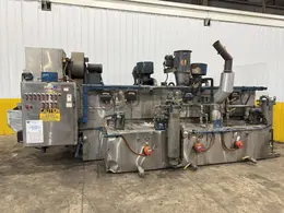 24" WIDE x 8" HIGH CAE RANSOHOFF 4-STAGE STAINLESS STEEL BELT CONVEYOR PARTS WASHER, WITH RUST INHIBITOR APPLICATION: YOBRO #25378