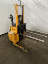 3,000 LB BIG JOE MODEL PDM 30-60 ELECTRIC WALK BEHIND FORKLIFT. STOCK # 1061023.