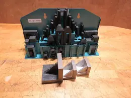 Te-co Set up Clamps w/ Rack &amp; Small Angle Plates- Auction Item