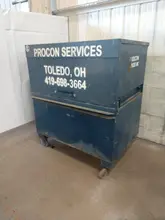 48" X 30" X 55" GREENLEE BLUE PORTABLE JOB BOX CABINET ON ROLLING CASTERS: STOCK #12389