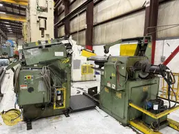 15,000 lbs. x 24" wide Feed Lease Coil Reel with Feed Lease Powered Straightener For Sale - Models PR-15M-42 and FLCC-24-76-7
