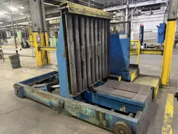 20,000 LBS BRANER HYDRAULIC COIL UPENDER WITH POWER FEED CONVEYOR: YOBRO #25238