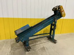 8" WIDE X 6' HIGH NEW LONDON ENG MODEL #500 MOTORIZED BELT INCLINED PARTS CONVEYOR: STOCK #20069