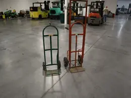 2 Wheel Moving Dolly Carts, (2pcs) Both with Hard Rubber Tires, (1) Has Welded Height Extension.- Auction Item