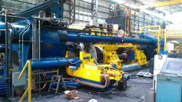 7,000 TON SCHLOEMANN STAINLESS STEEL OIL HYDRAULIC EXTRUSION PRESS LINE